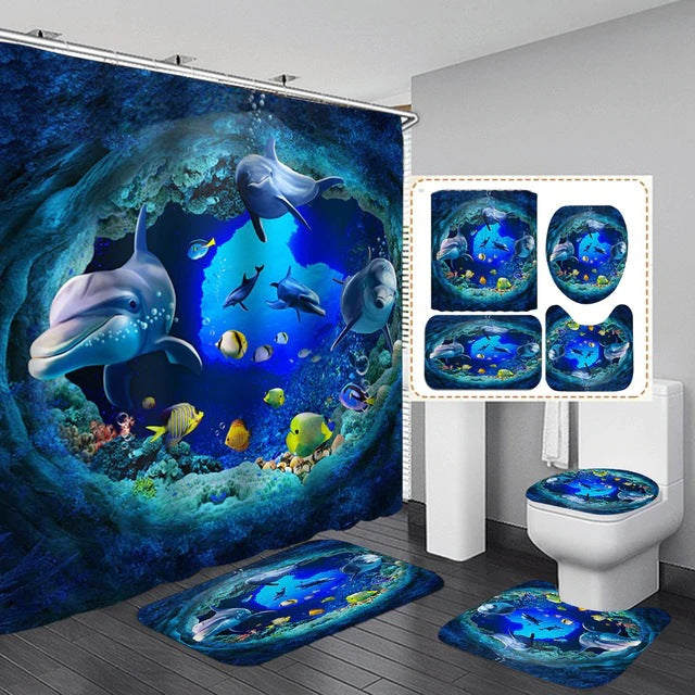 3D Flower Bathroom Set